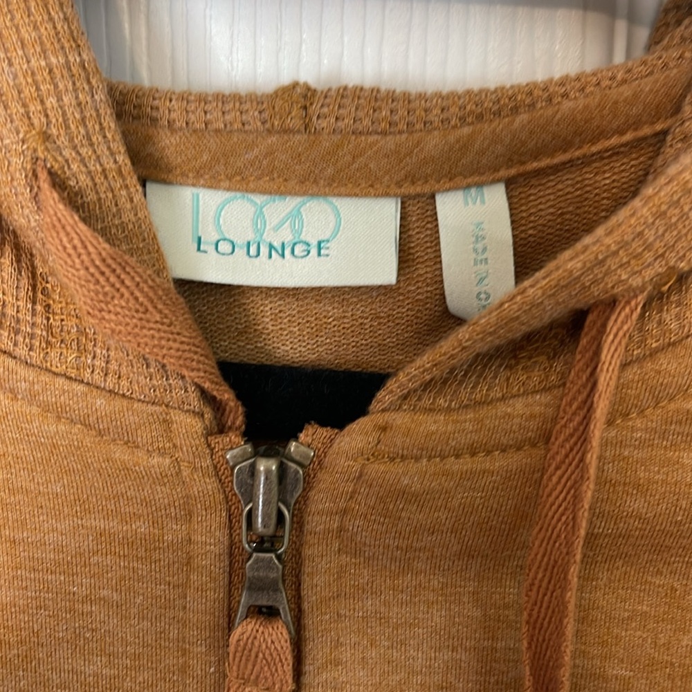 Logo Lounge Mustard Pleated Hooded Zip-Up Jacket - Picture 2 of 5